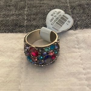 “New” Brighton Trust Your Journey Pastel Multi-Color Crystal Statement Ring sz 7